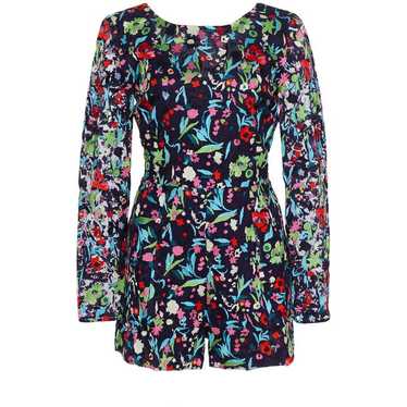 SALONI Florence Playsuit Size 6 Navy Blue Floral E