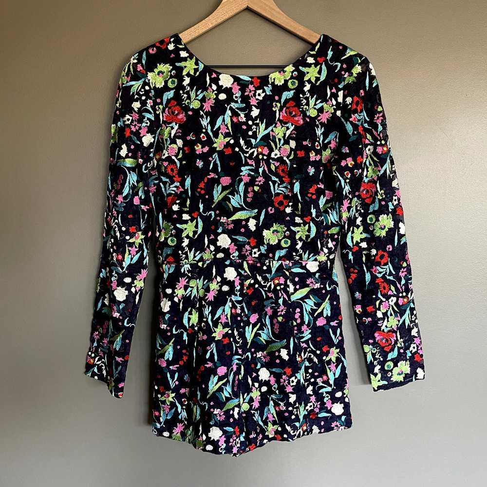 SALONI Florence Playsuit Size 6 Navy Blue Floral … - image 2