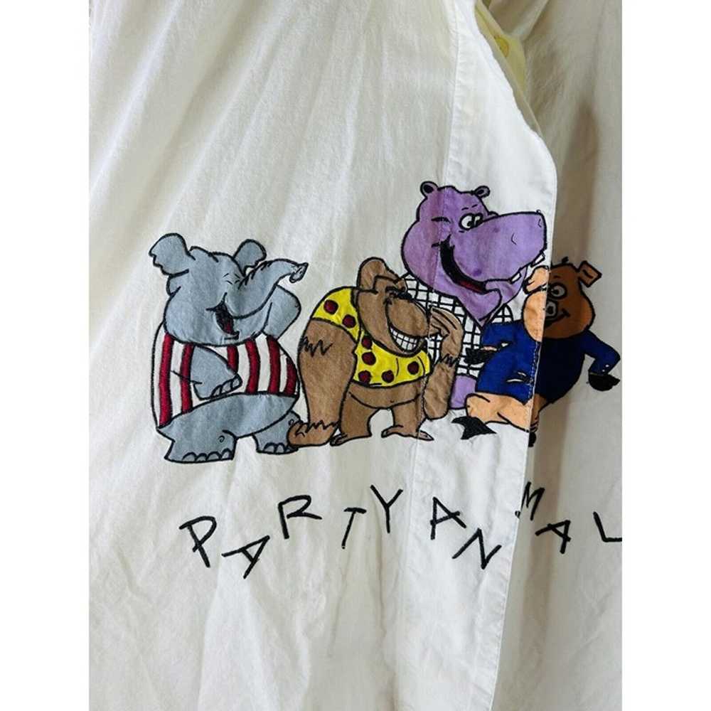 VTG 80s Womens 2XL Party Animals Print Baggy Butt… - image 2