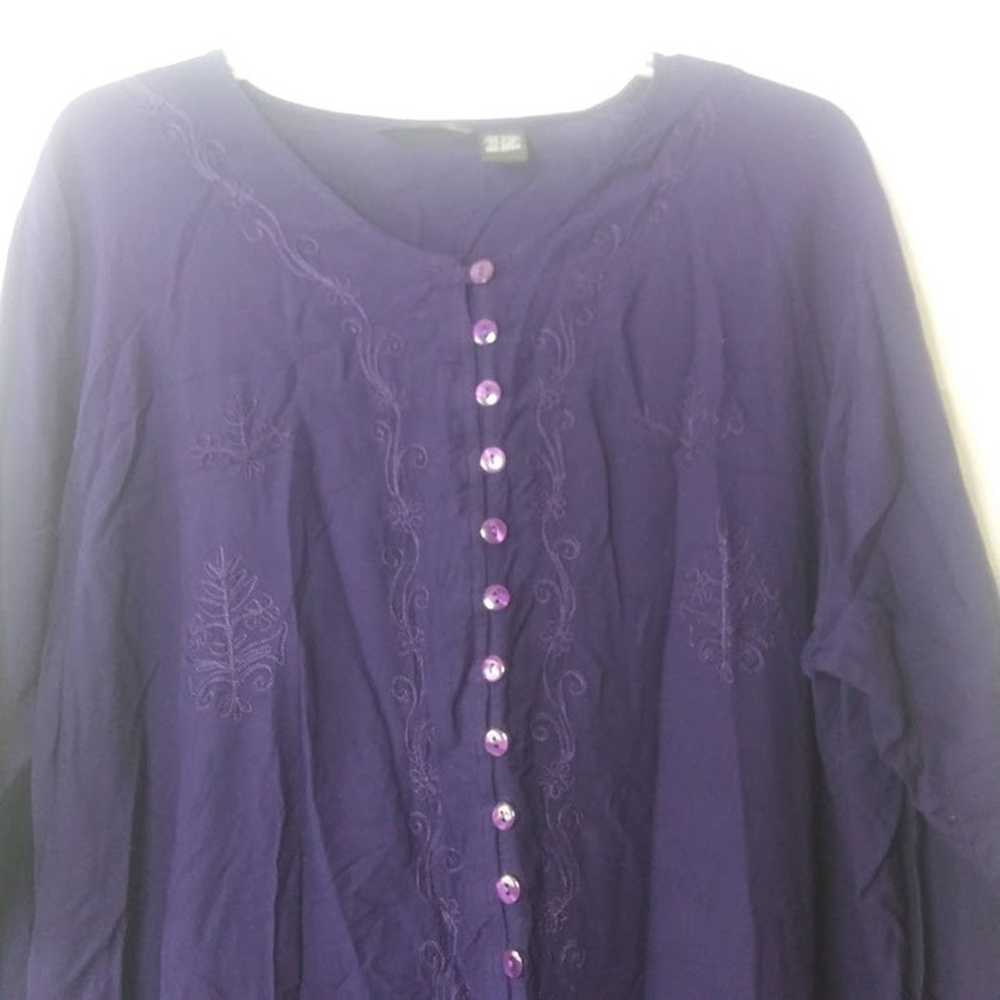 Vintage Anthony Mark Hankins Purple Embroidered F… - image 2