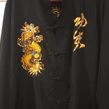 Vintage Oriental Lucky Dragon Shirt/ Kimono Top. - image 1