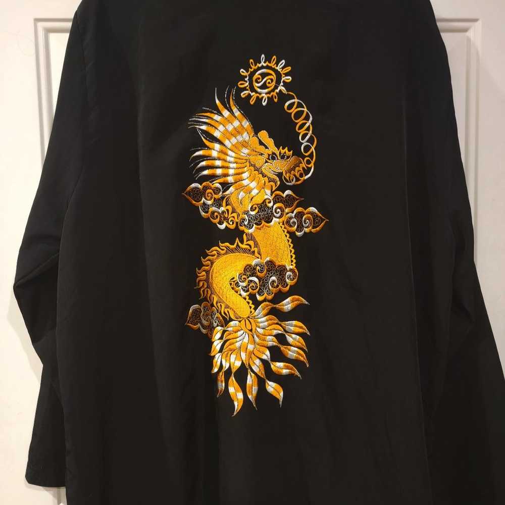 Vintage Oriental Lucky Dragon Shirt/ Kimono Top. - image 2