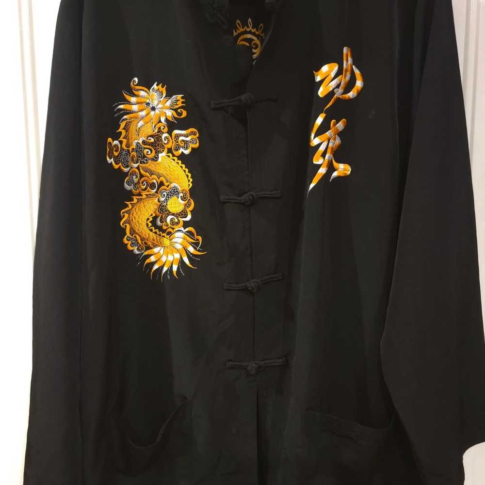 Vintage Oriental Lucky Dragon Shirt/ Kimono Top. - image 3