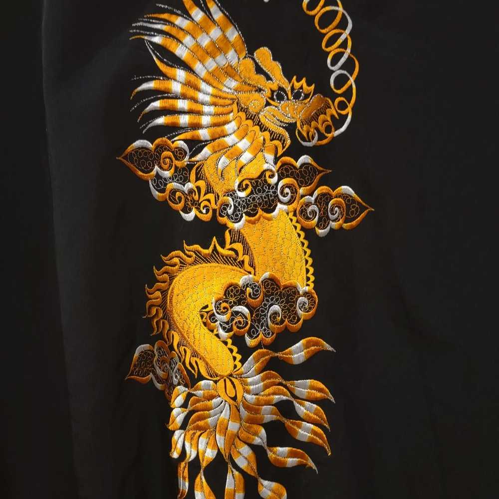 Vintage Oriental Lucky Dragon Shirt/ Kimono Top. - image 4