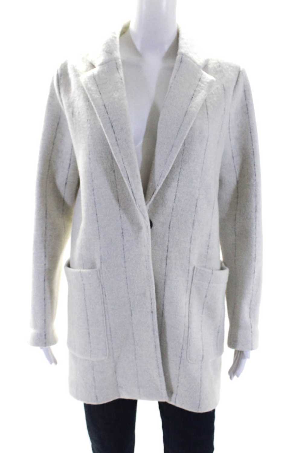 Rachel Zoe Womens Two Button pinstriped Knit Jack… - image 1