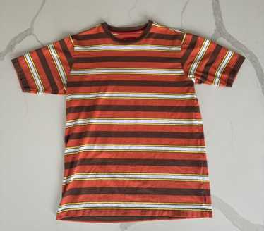 Supreme Supreme Orange Striped T-Shirt - image 1