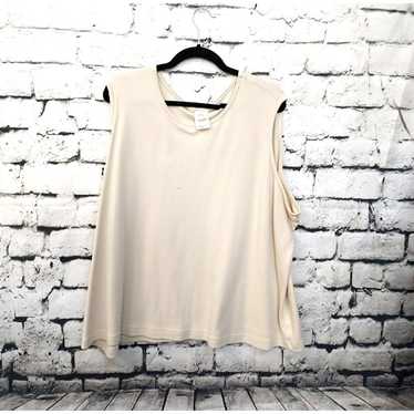 Vintage Womens Blair Sleeveless Top, Beige, Size … - image 1