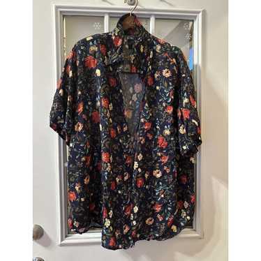 Vintage Solutions Flower Print Button Down Shirt - image 1