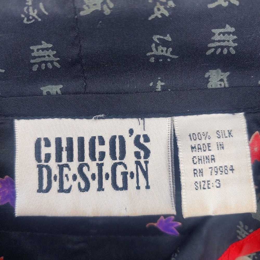 Chicos Design Black Asian Theme Long Sleeve Butto… - image 4