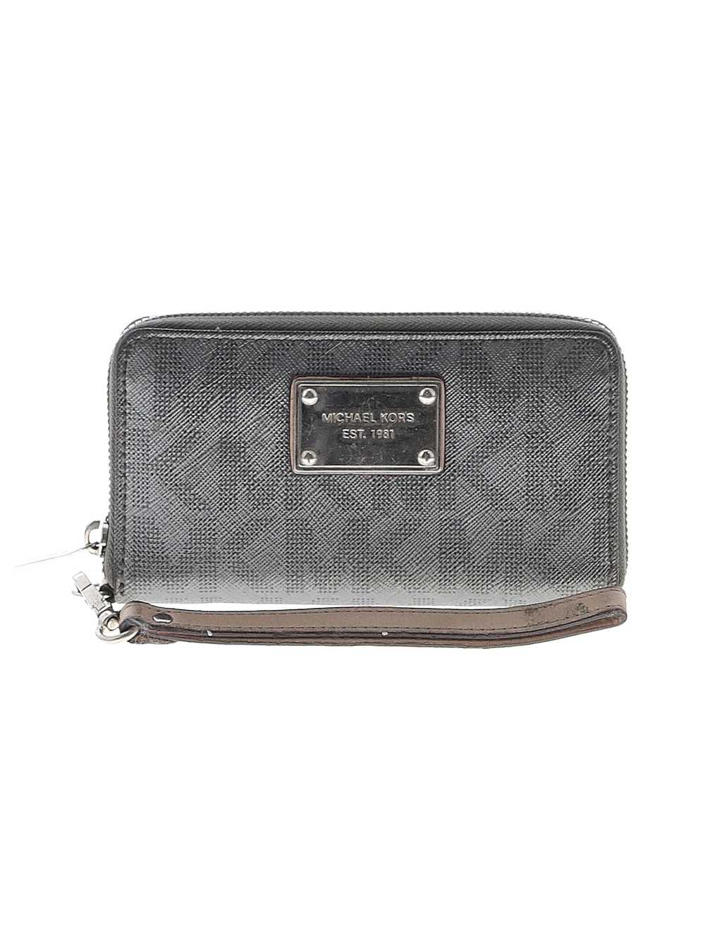 MICHAEL Michael Kors Women Gray Leather Wristlet … - image 1