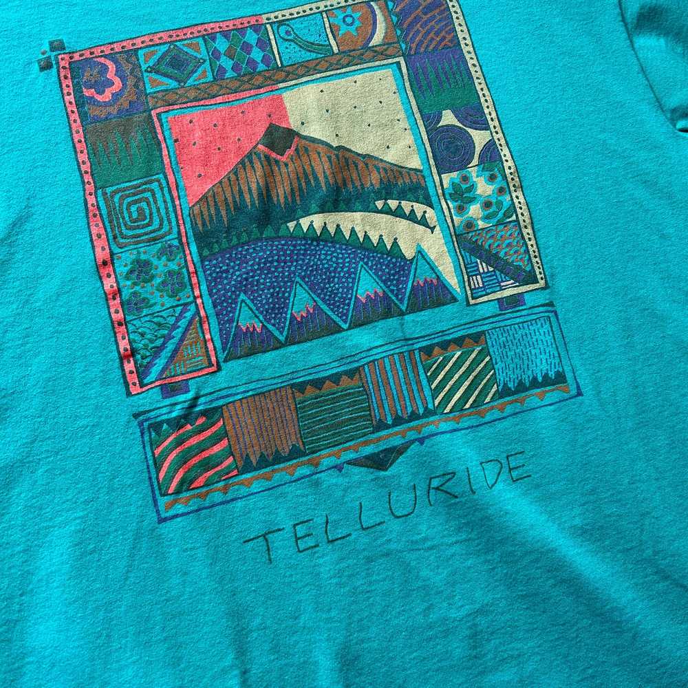 Vintage 90's Jerzees Telluride Colorado Teal Blue… - image 5