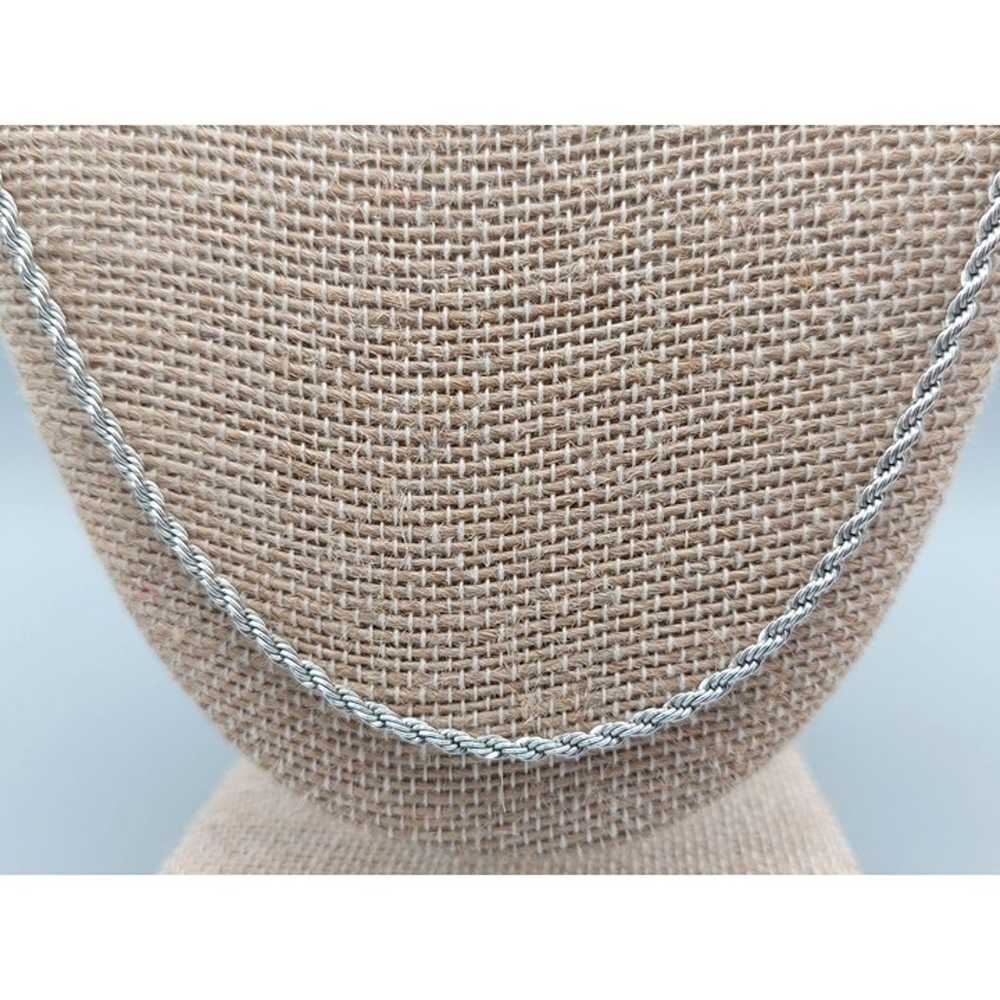 Vintage Trifari Silver Tone Rope Twisted Chain Ne… - image 5