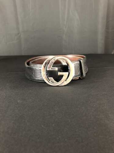 Gucci WIDE BELT WITH INTERLOCKING G BUCKLE