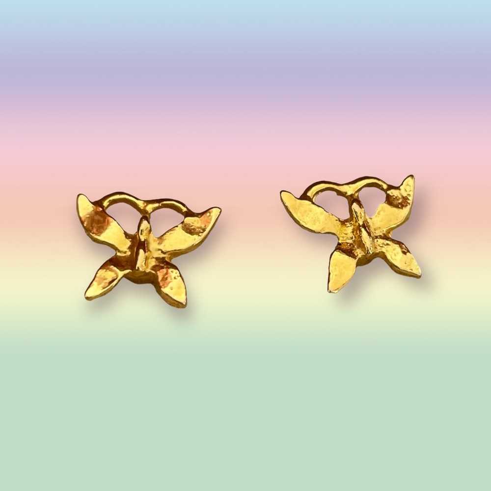 Vintage butterfly stud earrings - image 1