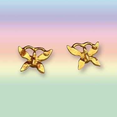 Vintage butterfly stud earrings - image 1