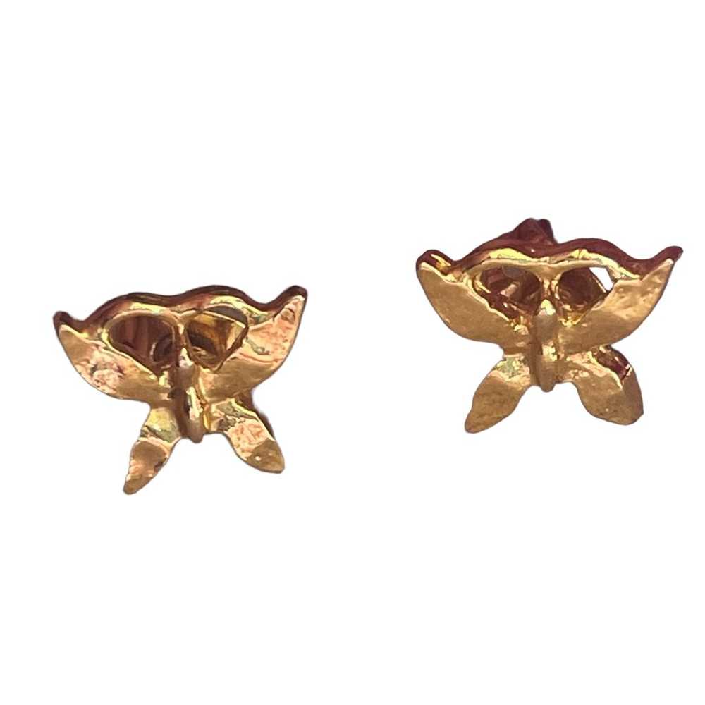 Vintage butterfly stud earrings - image 2