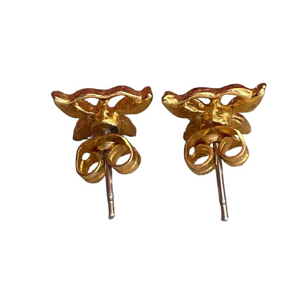 Vintage butterfly stud earrings - image 3