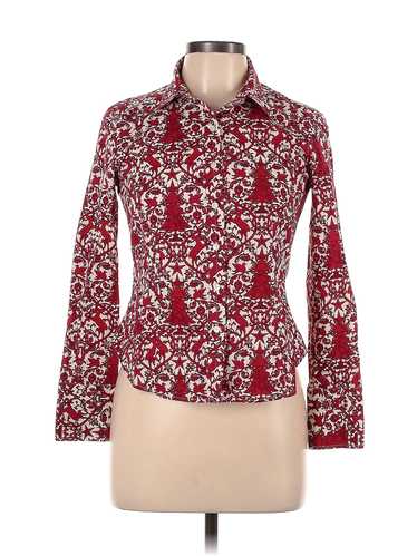 Talbots Women Red Long Sleeve Button-Down Shirt 6… - image 1