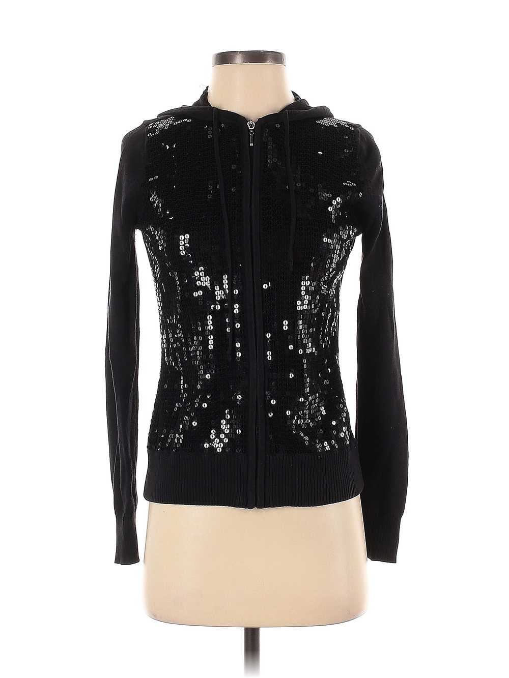 Allen B. by Allen Schwartz Women Black Zip Up Hoo… - image 1