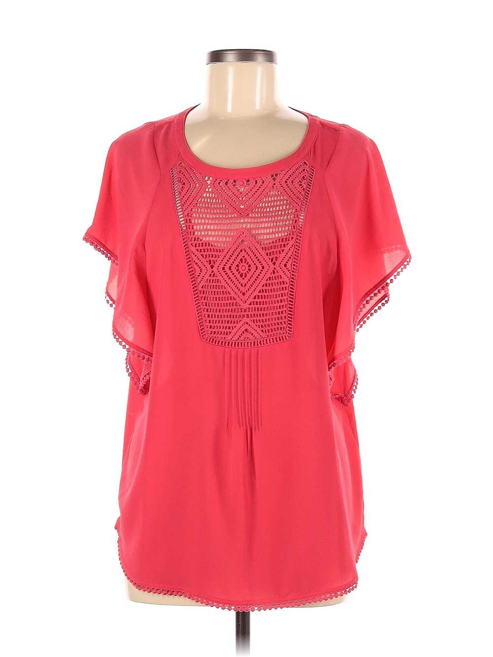 Meadow Rue Women Red Short Sleeve Blouse M - image 1