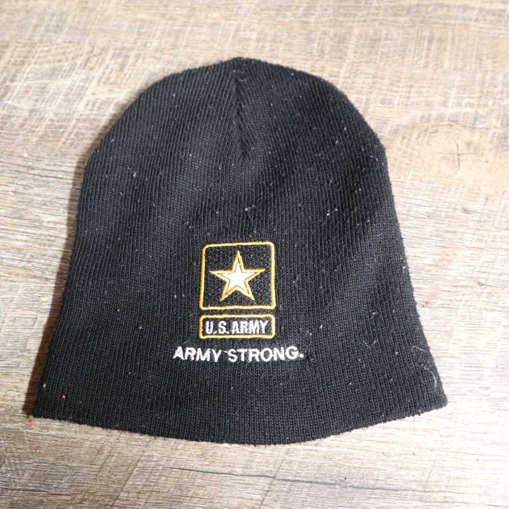 Vintage US Army Embroidered Beanie Cap Star Milit… - image 1