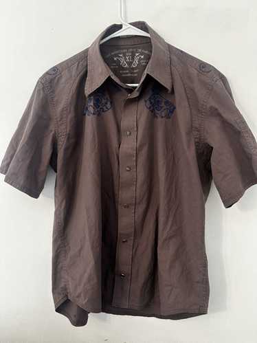 Diesel Diesel y2k Brown and blue button up.