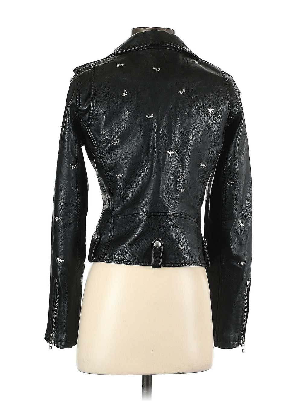 Blank NYC Women Black Faux Leather Jacket S - image 2