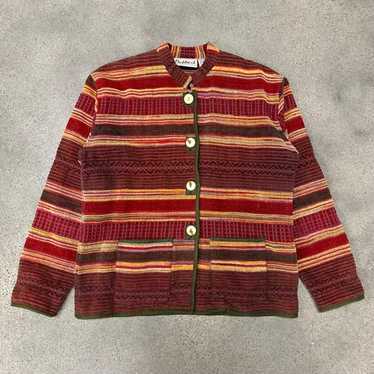 Vintage Flashback Unique Patterned Button Up Jack… - image 1