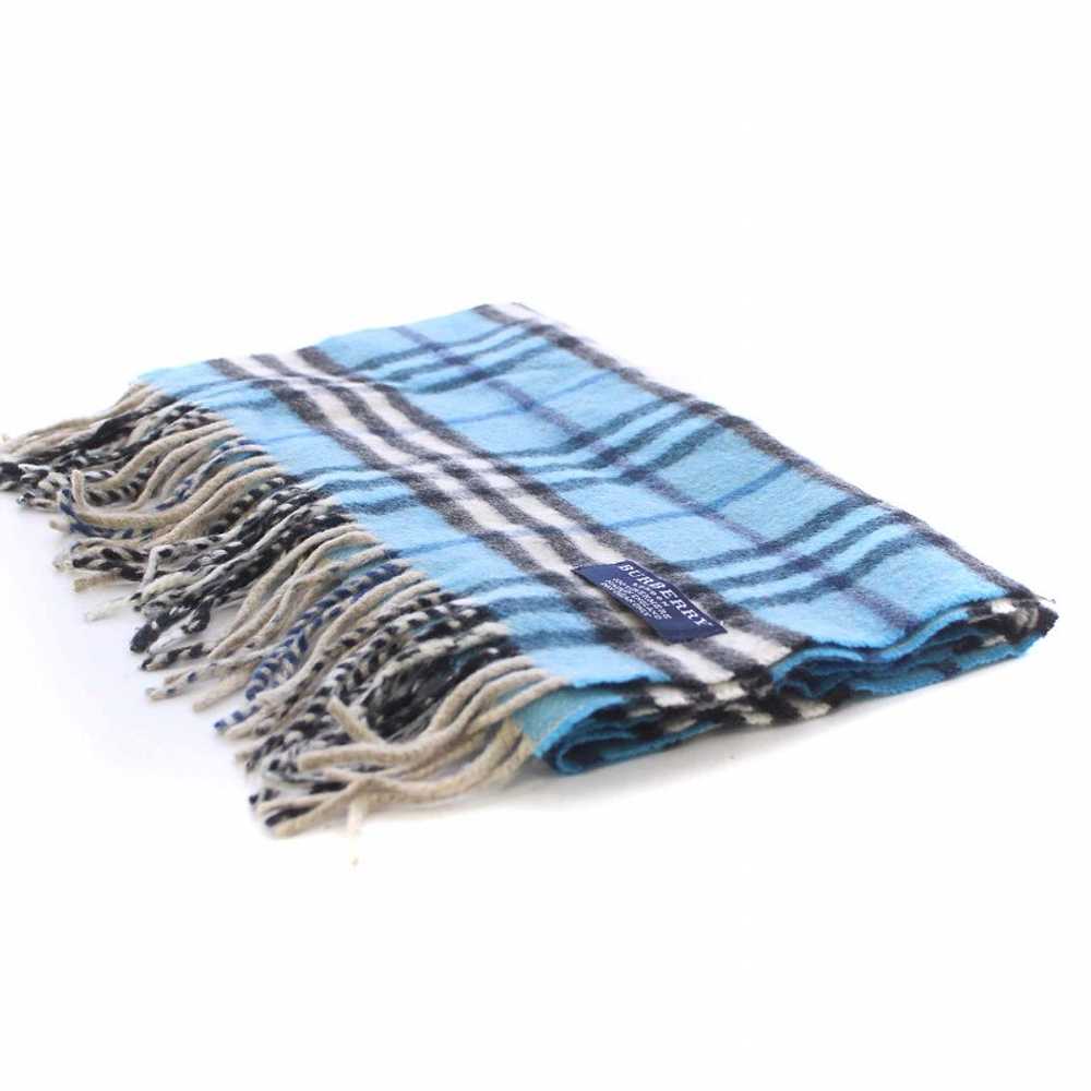 Burberry Scarf Stole Cashmere Plaid Fringe Light … - image 2