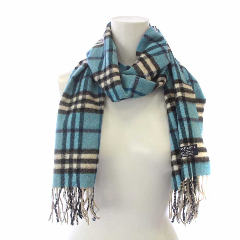 Burberry Scarf Stole Cashmere Plaid Fringe Light … - image 5