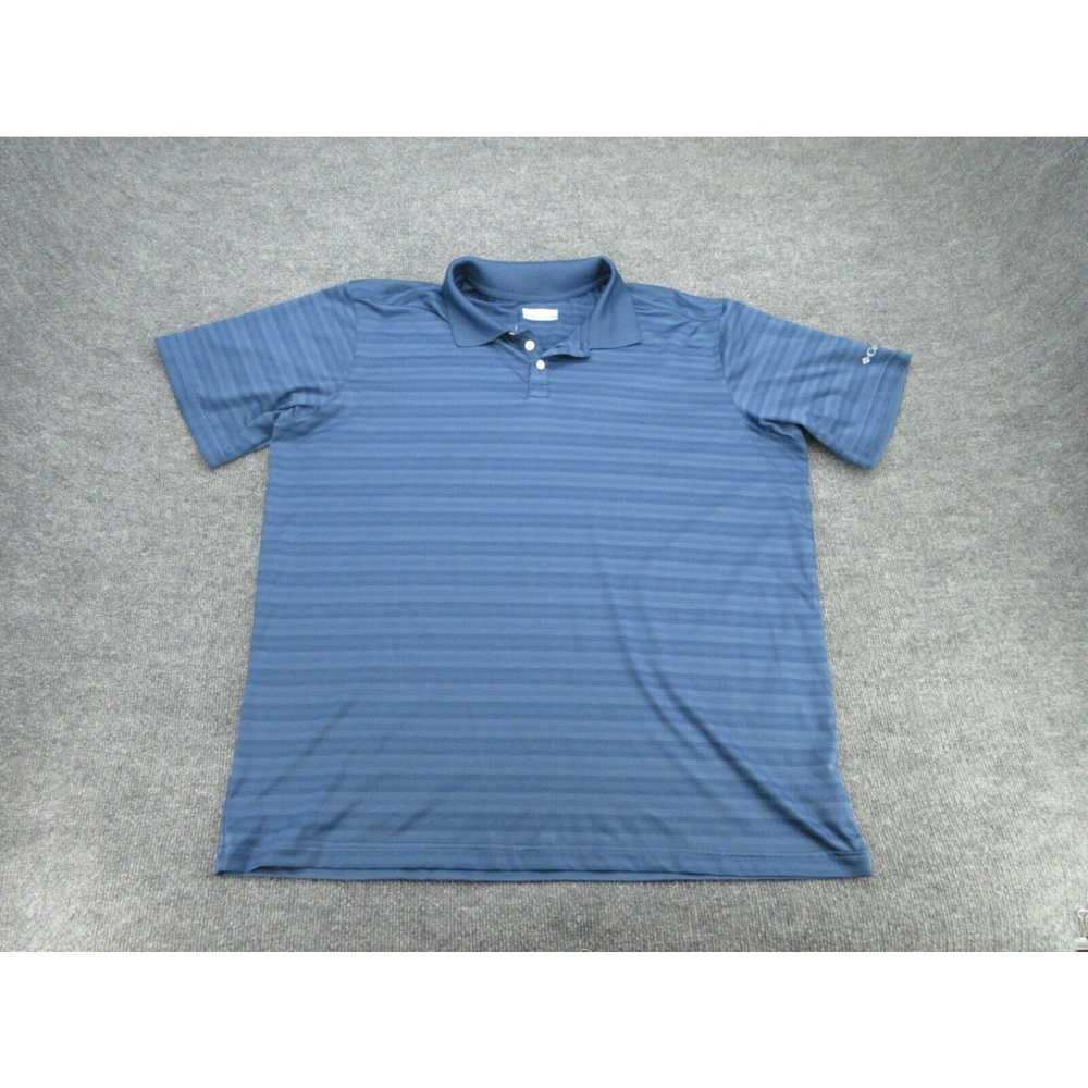 Vintage Columbia Polo Shirt Mens XL Blue Striped … - image 1