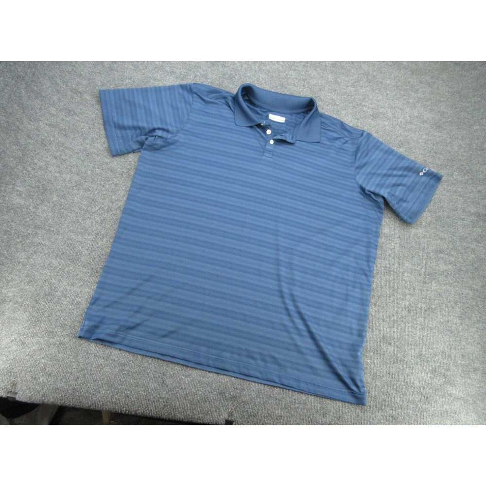 Vintage Columbia Polo Shirt Mens XL Blue Striped … - image 2