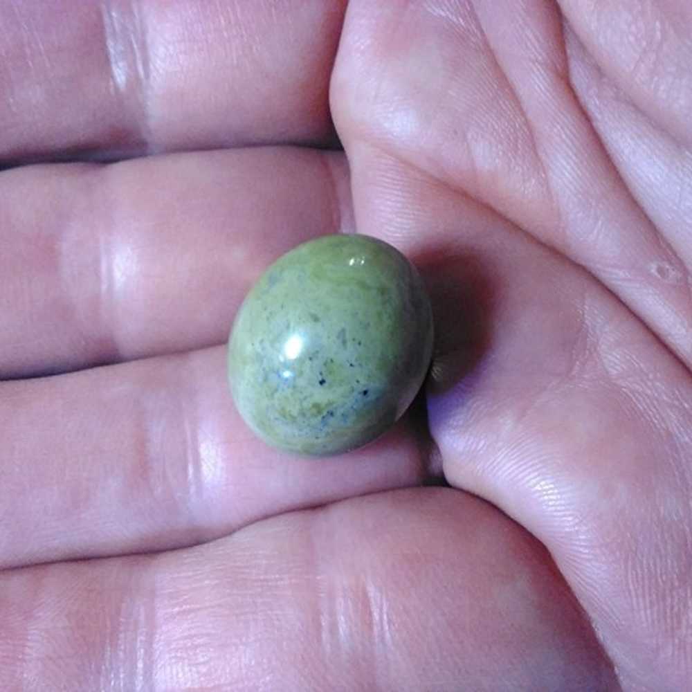 #J191 Vintage Single Large Olive Green Agate Gems… - image 9