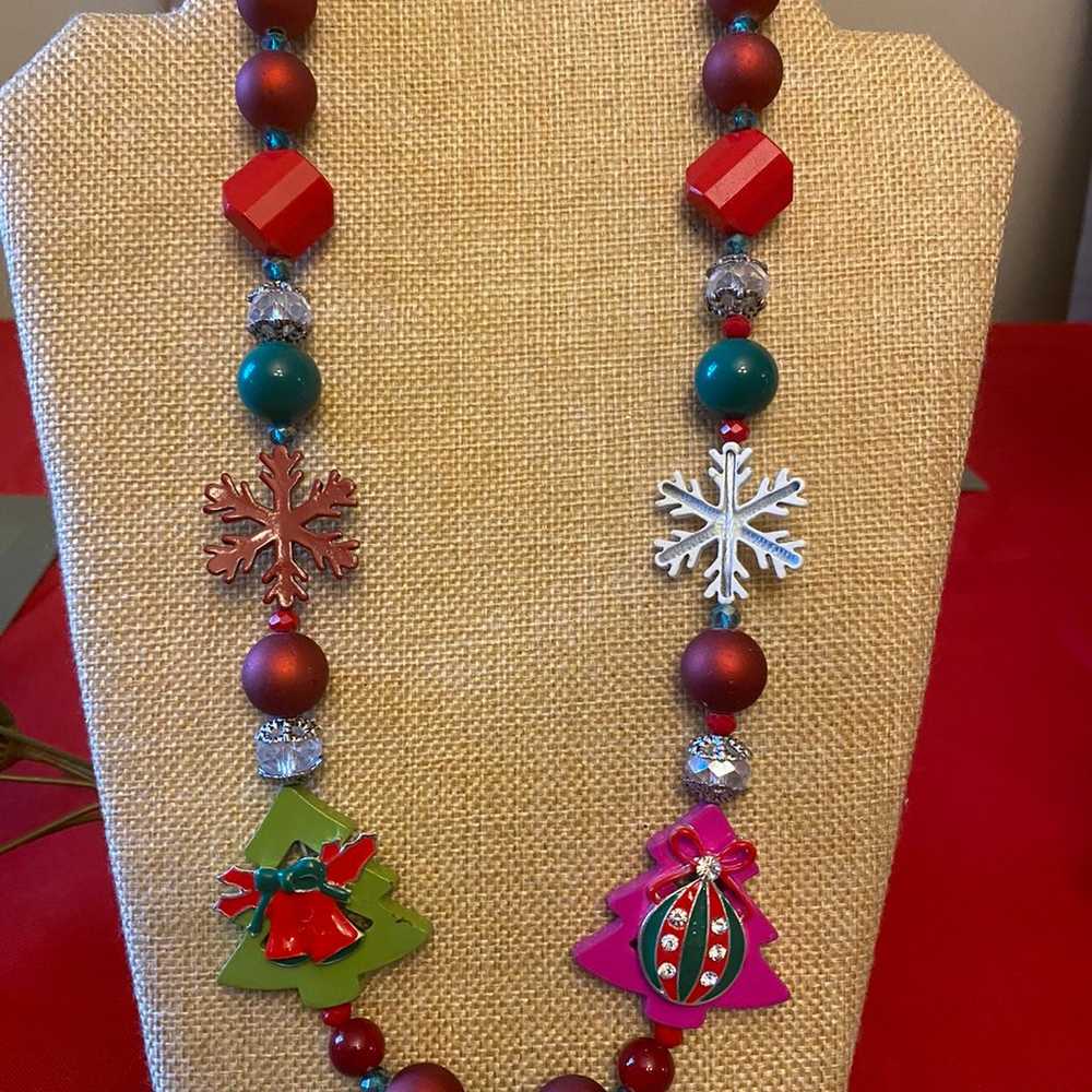 Vintage handmade christmas necklace - image 1