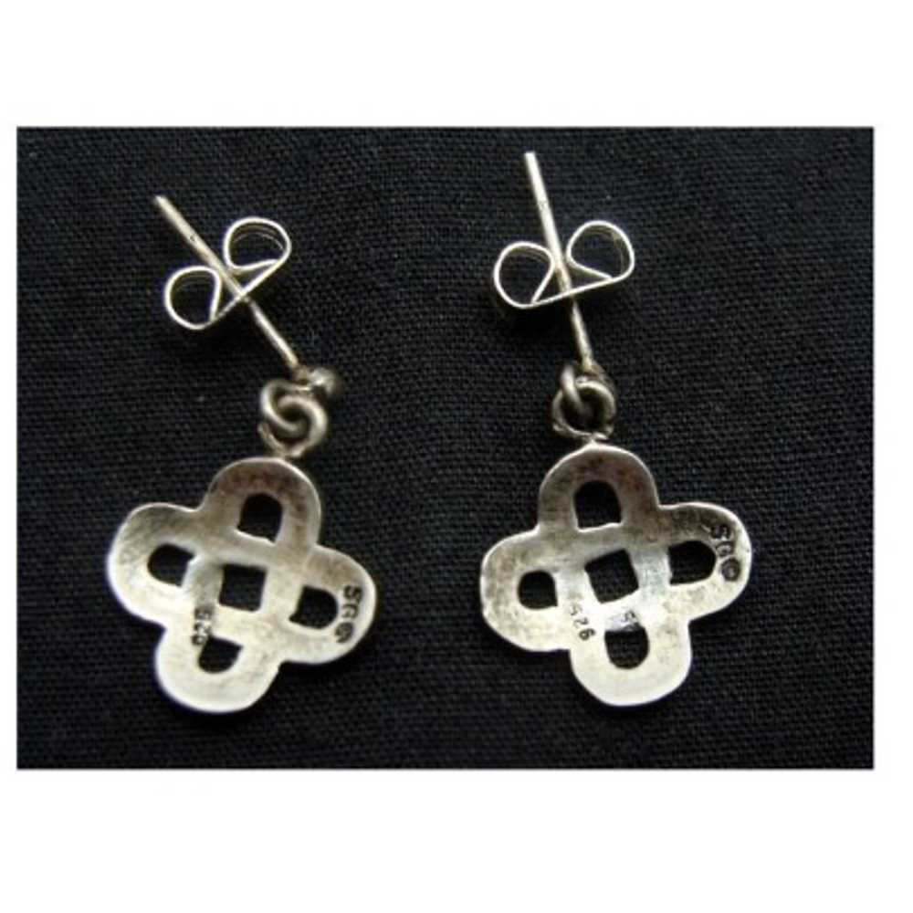 Sterling Vintage celtic knot earrings SG 925 silv… - image 2