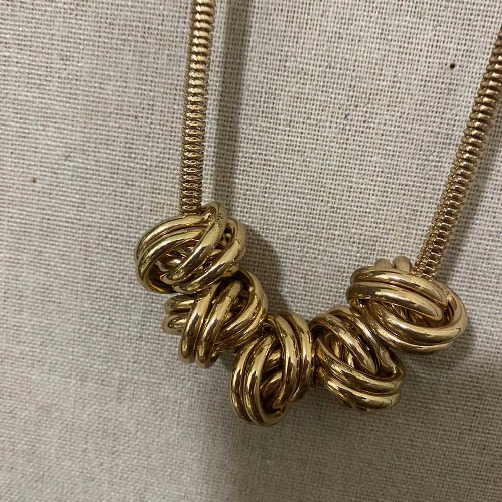 Vintage Snake Chain Necklace w/ Gold Knots - image 8