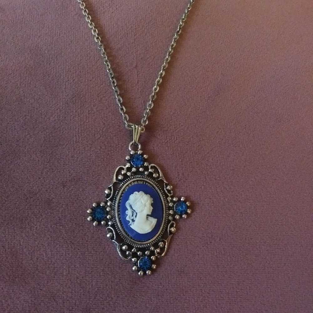 Rhinestone Lady Cameo Necklace - image 5