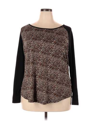 Agnes Orinda Women Brown Long Sleeve Top 3X Plus