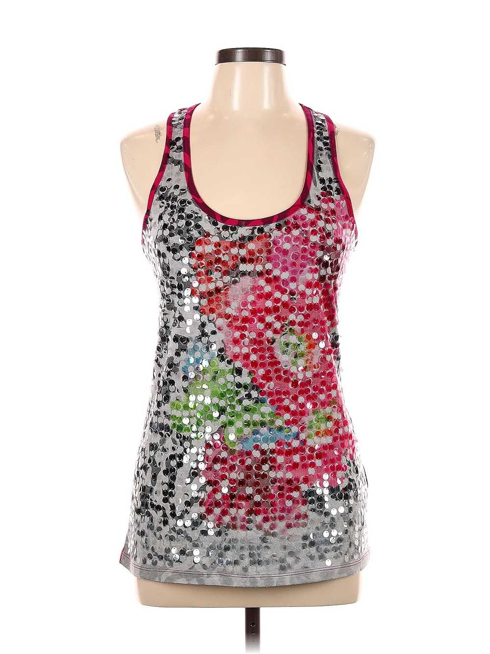 Almost Famous Women Silver Sleeveless Blouse L - image 1