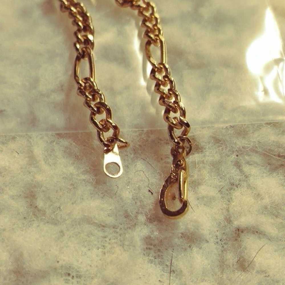 14 KT Gold Plate Stamped Vintage Chain Bracelet - image 5