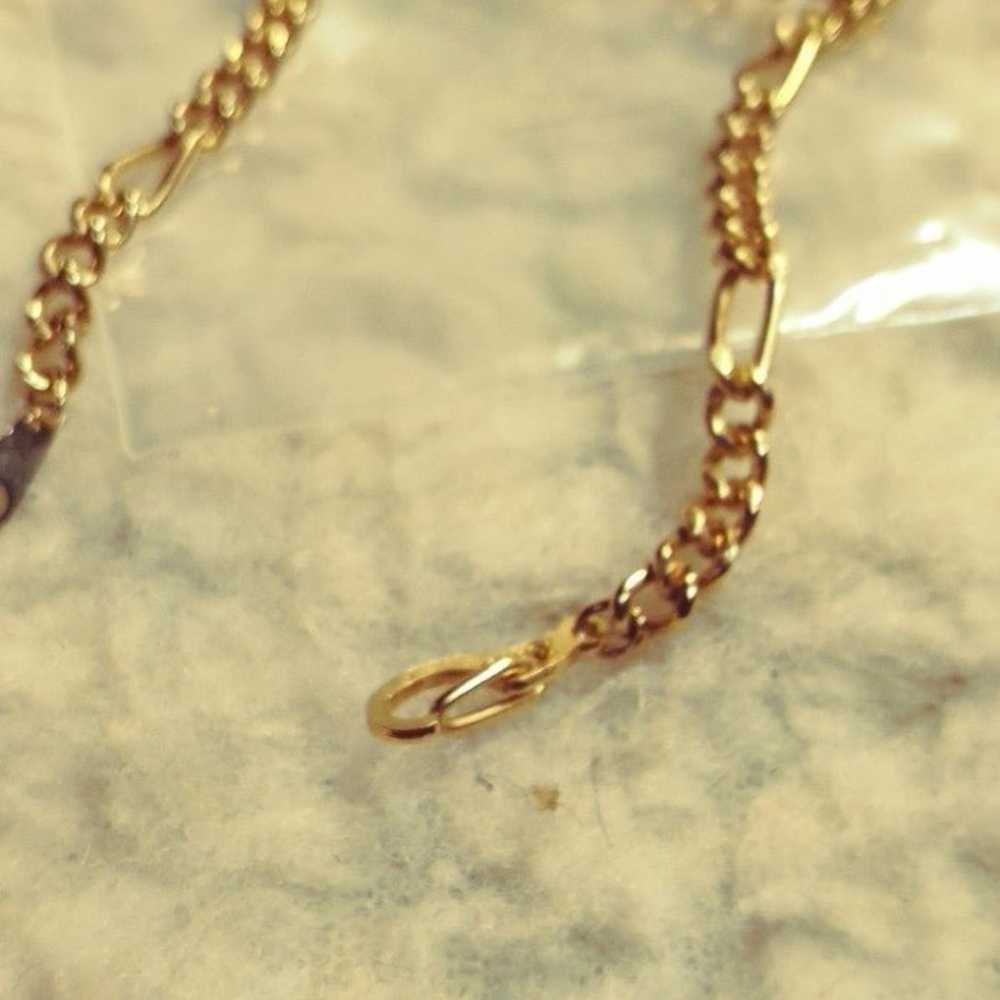 14 KT Gold Plate Stamped Vintage Chain Bracelet - image 6