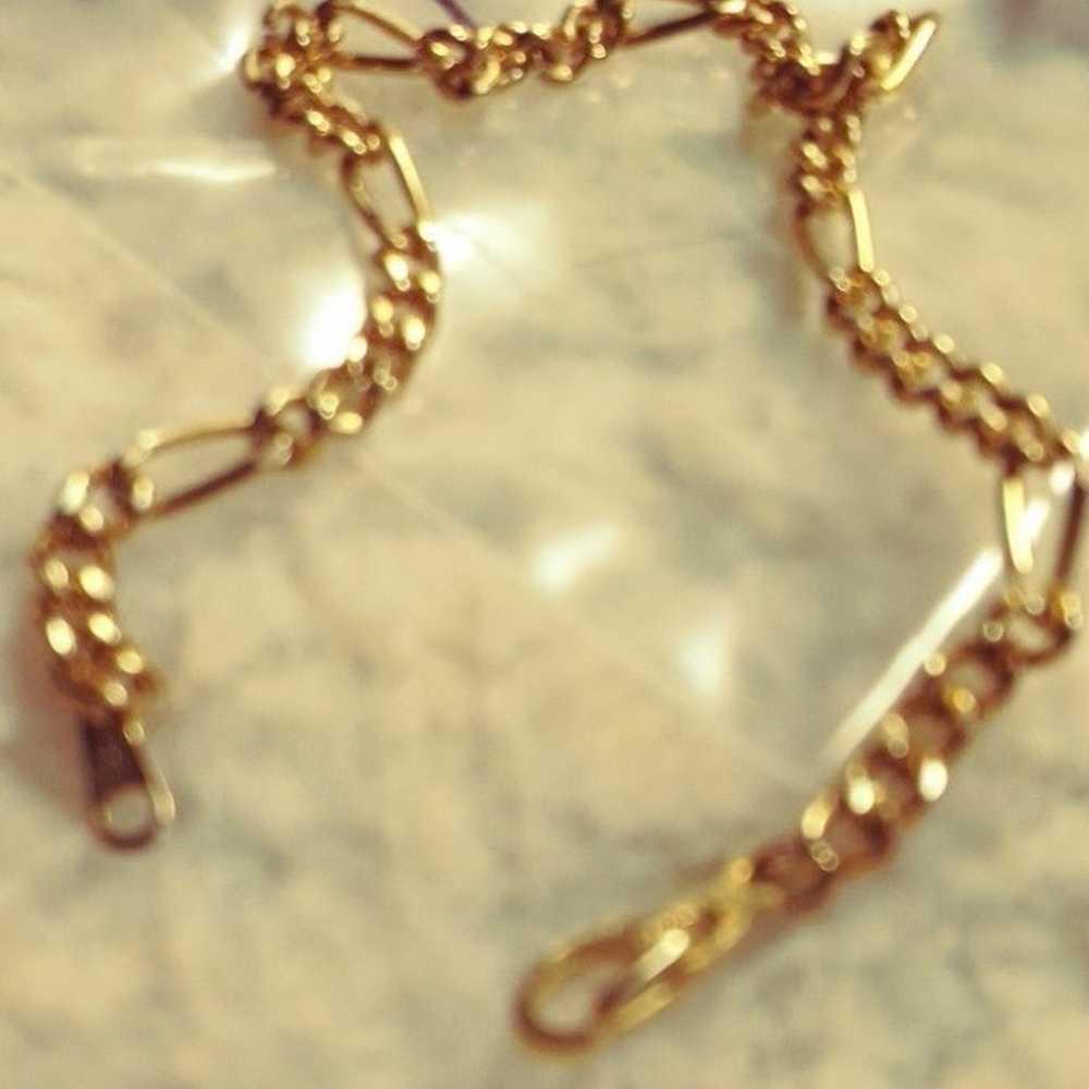 14 KT Gold Plate Stamped Vintage Chain Bracelet - image 7