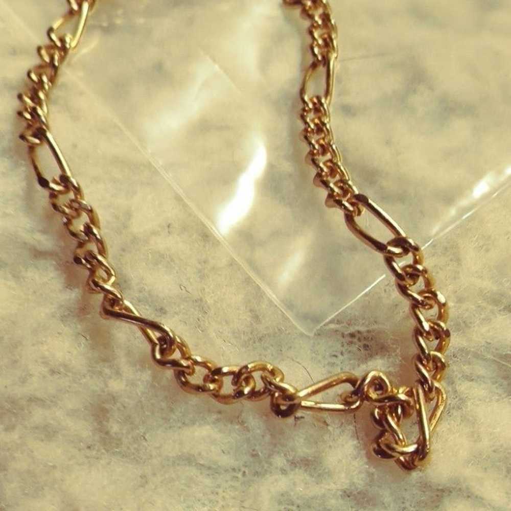 14 KT Gold Plate Stamped Vintage Chain Bracelet - image 8