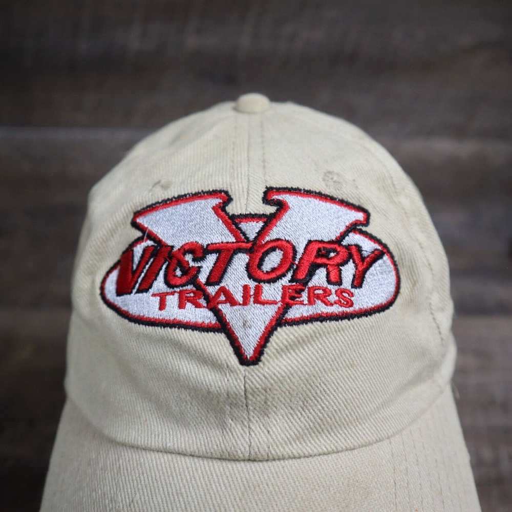 Vintage Victory Trailers Tan Hat Cap Strapback Ad… - image 1