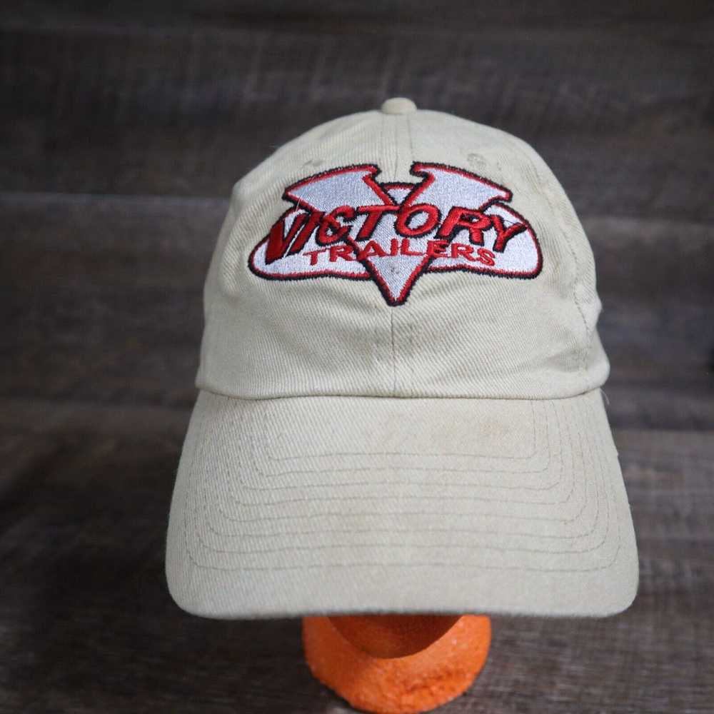 Vintage Victory Trailers Tan Hat Cap Strapback Ad… - image 2