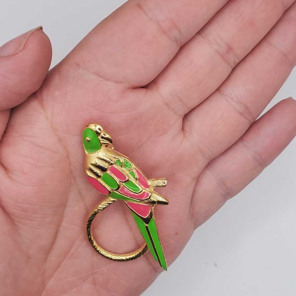 Vintage Estate Sale Hot Pink Gold and Neon Green … - image 5