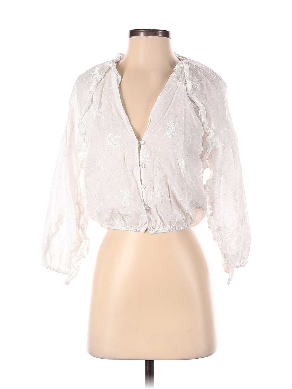 Zara Women White Long Sleeve Blouse XS - image 1