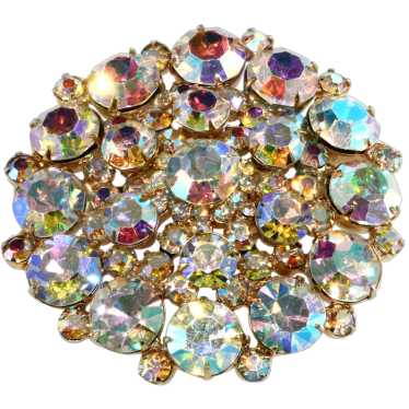 Juliana Brooch LARGE Aurora Borealis Iridescent R… - image 1