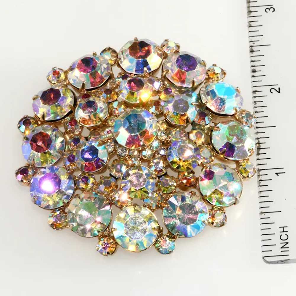 Juliana Brooch LARGE Aurora Borealis Iridescent R… - image 3