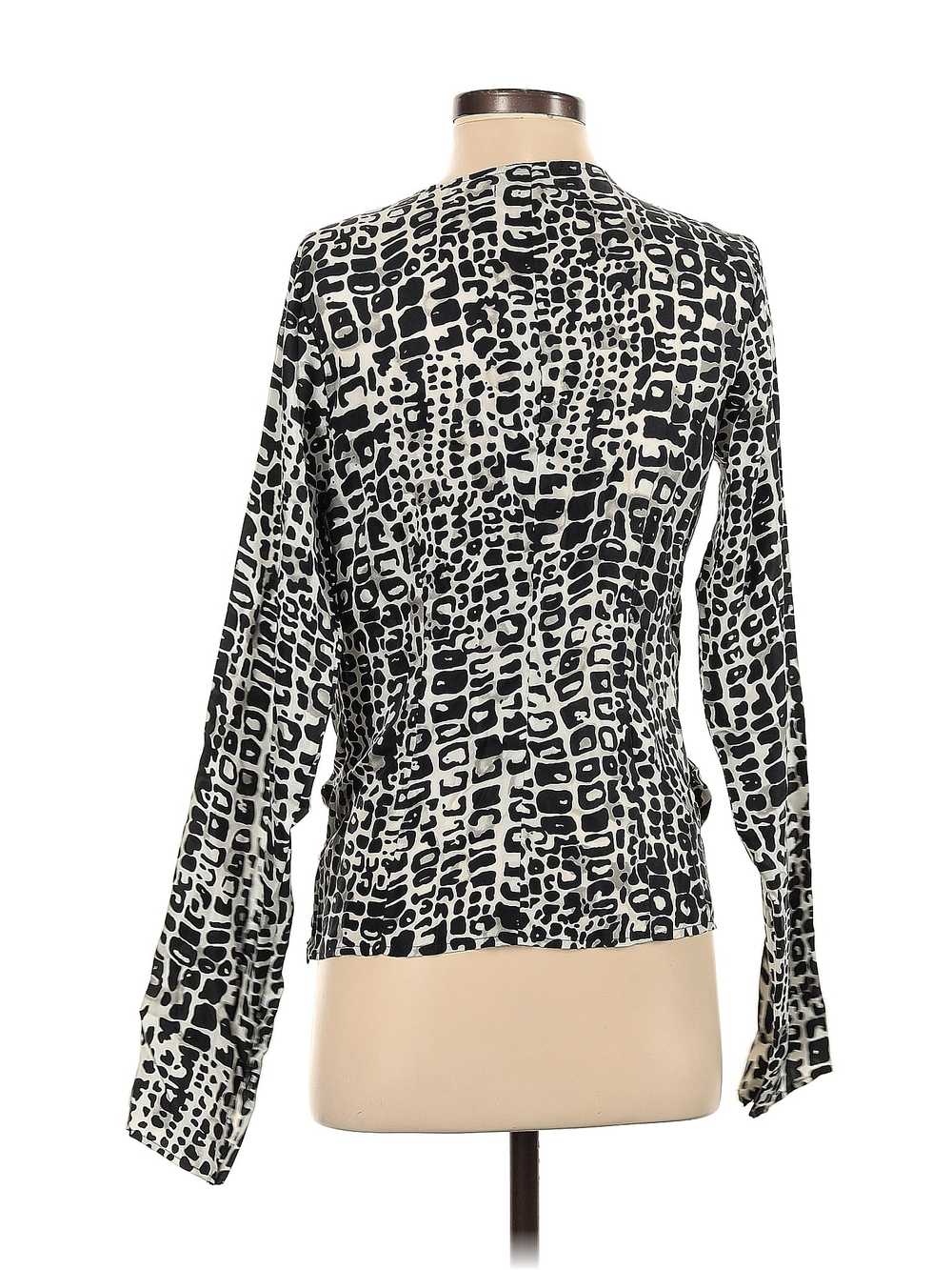 Rachel Zoe Women Black Long Sleeve Silk Top 4 - image 2